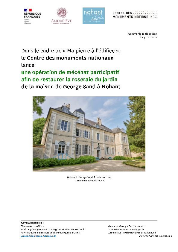 CP Roseraie Nohant VF - Pays de George Sand