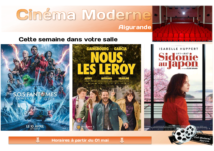 programme Cinema moderne du 1er au 21 mai 24 - Pays de George Sand