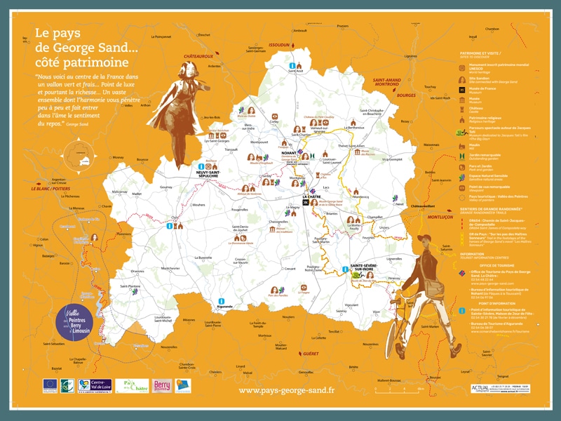 carte patrimoine bleu - Pays de George Sand
