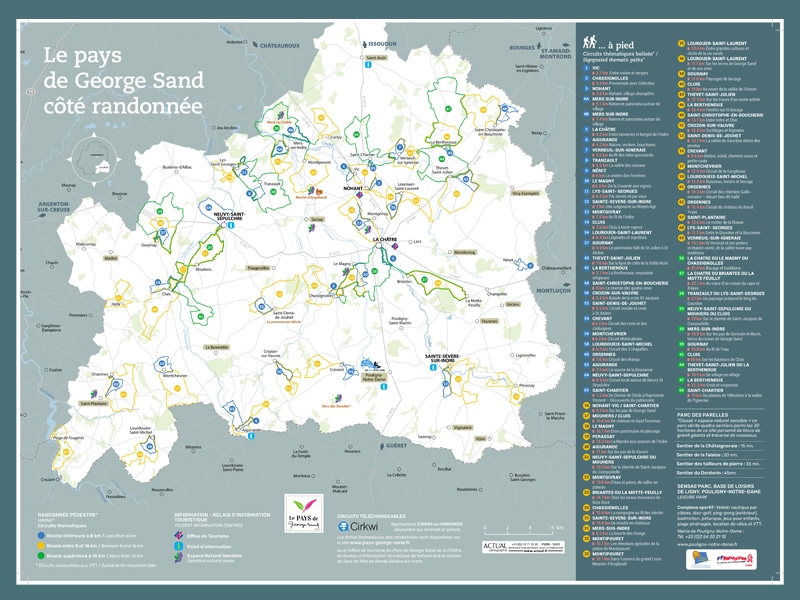 carte rando bleu - Pays de George Sand