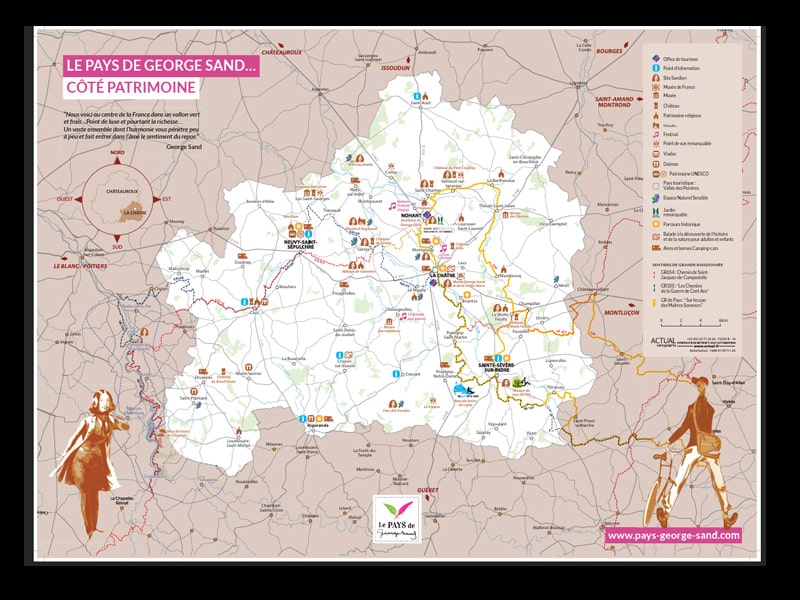 Carte touristique patrimoine FR - Pays de George Sand