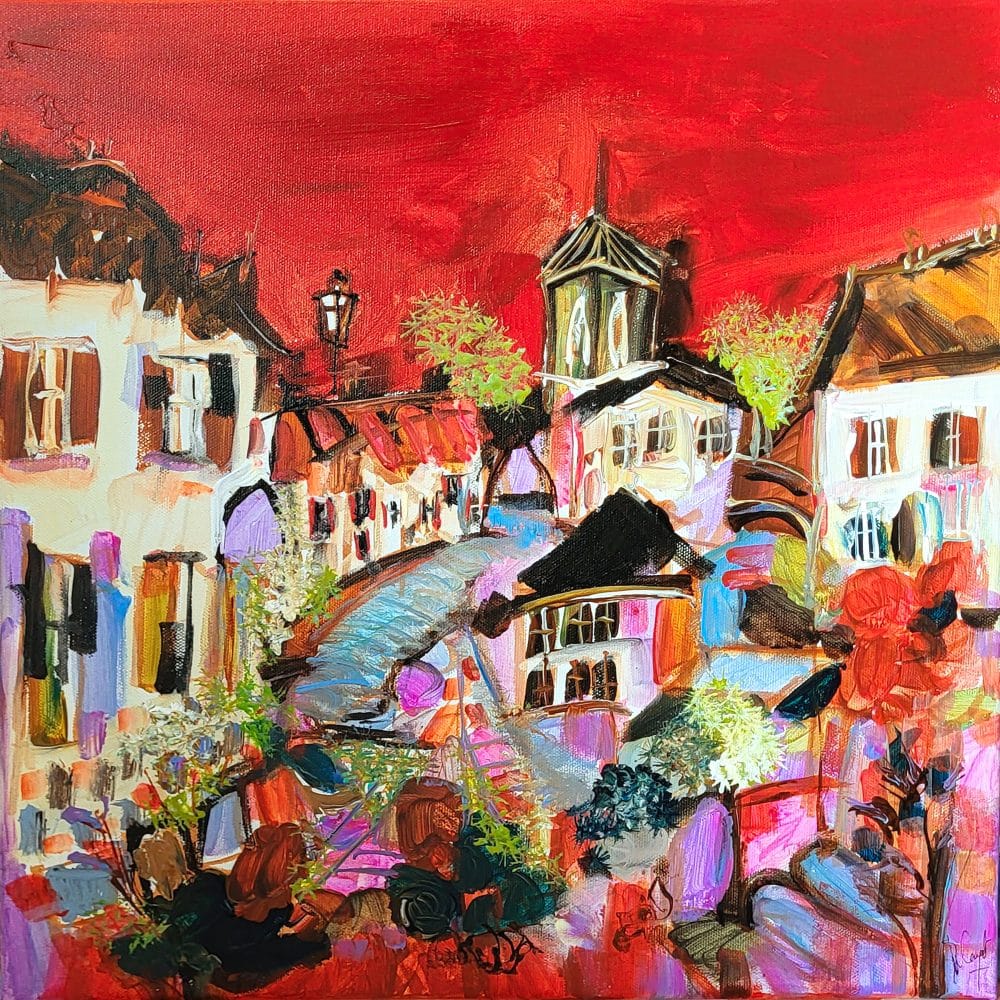 Muriel CAYET, artiste peintre Une ville nee originale - Pays de George Sand